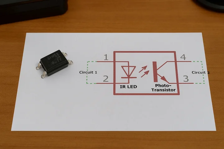 تصویر شماتیک اپتوکوپلر